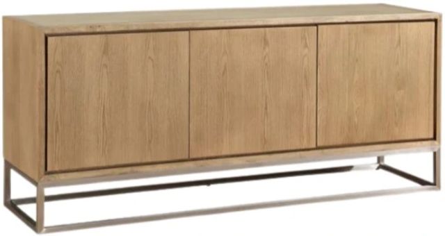 Modus Furniture One Brushed Stainless Steel/White Oak Sideboard-0
