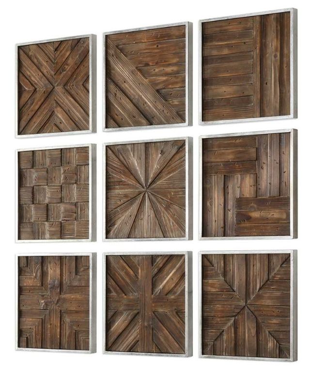 Uttermost® 9-Piece Bryndle Squares Wood Wall Decor Set-3