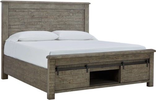 Signature Design by Ashley® Brennagan 5-Piece Gray King Storage Panel Bed Set-1