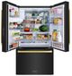 ZLINE Autograph Edition 36" 28.9 Cu. Ft. Black Stainless Steel Freestanding French Door Refrigerator with Dual Ice Maker and Polished Gold Traditional Handles-3