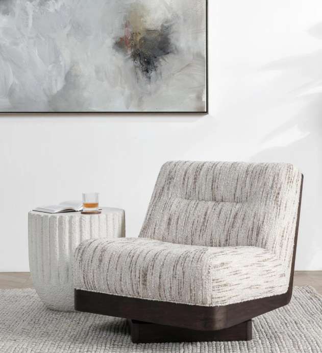 Classic Home Crandall Cocoa Cream Swivel Chair-1