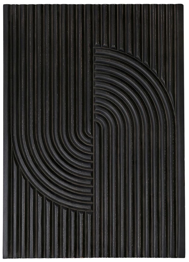 Moe's Home Collection Knott Washed Black Carved Wood Wall Art-1