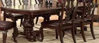 Furniture of America® Bellagio Brown Cherry Dining Table with 2 Leaves