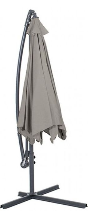 Furniture of America® Glam Graphite Polyester/Steel Outdoor Cantilever Umbrella with LED-3