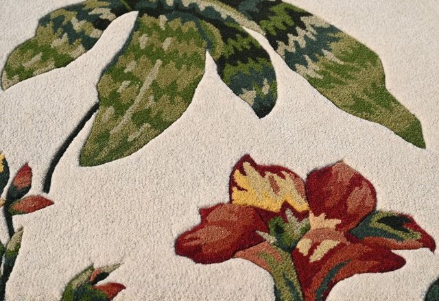 KAS Rugs Cove Ivory Tropical Island 5'x8' Area Rug-3