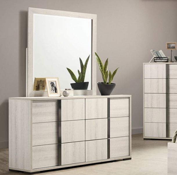 Furniture of America® Horten 4-Piece White Wash Queen Bedroom Set-2
