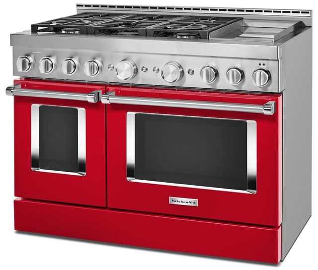 KitchenAid® 48" Passion Red Smart Pro Style Gas Range with Griddle-2