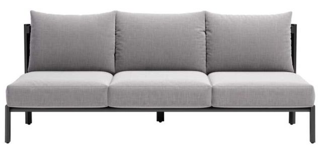 Zuo® Modern Horizon Black/Gray Aluminum Fabric Outdoor Sofa-1