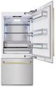 ZLINE Autograph Edition 36" 19.8 Cu. Ft. Satin Stainless Steel Built-In Bottom Freezer Refrigerator with Polished Gold Accents-2