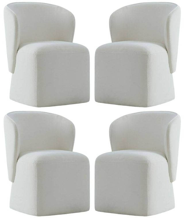 Liberty Furniture 4-Piece Ivory Shelter Side Panels Chair Set-0
