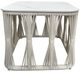Intercon Alexa White Aluminum/Stone Seating Side Table-2