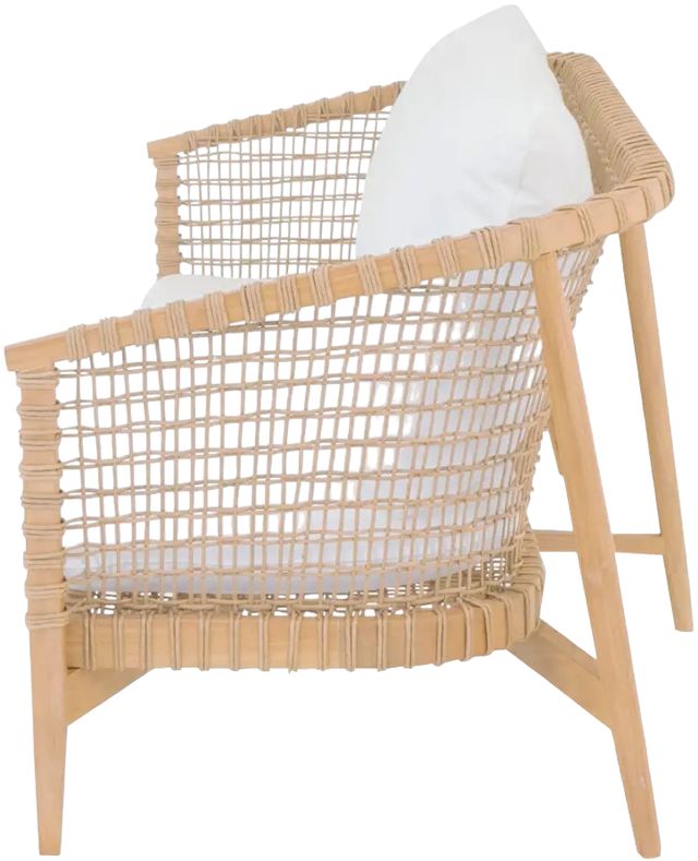 Moe's Home Collection Kuna Natural Teak Outdoor Sofa with White Cushions-2