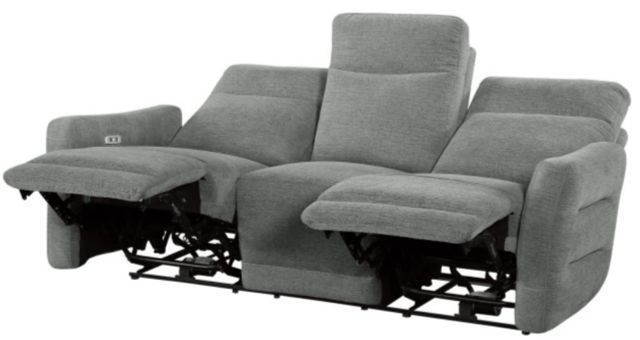 Homelegance® Edition Dove Gray Power Reclining Sofa with Power Headrest-3