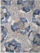 KAS Rugs Calla Blue/Gray Flora 5'x7' Area Rug-0