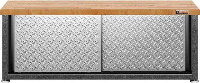 Gladiator® 54" Silver Tread Storage Shoe Bench-0