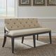 Liberty Furniture Americana Farmhouse Black/Truffle Upholstered Shelter Dining Bench-1