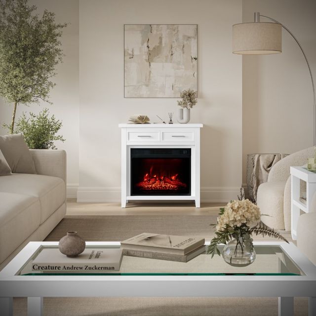 Jofran Inc. Urban Icon White 32" Electric Fireplace Media Console-5