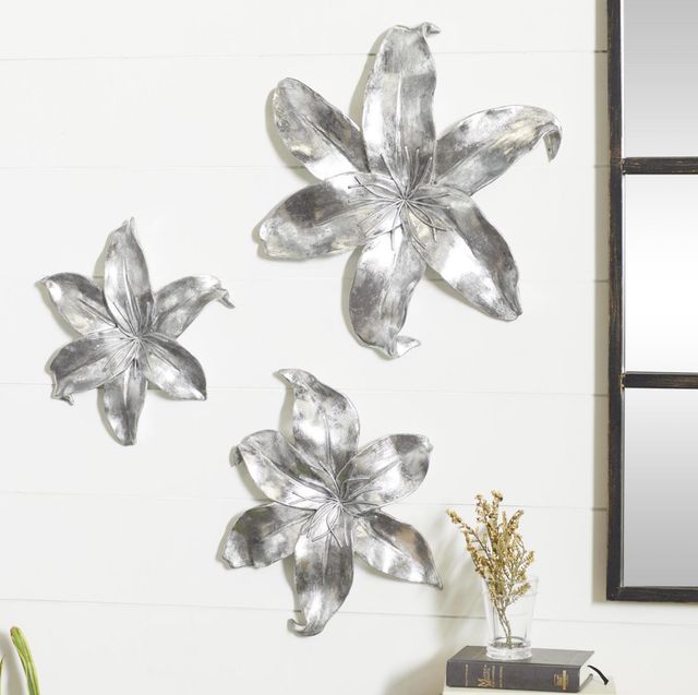 Deco Marche 3-Piece Silver Floral Wall Decor Set-4