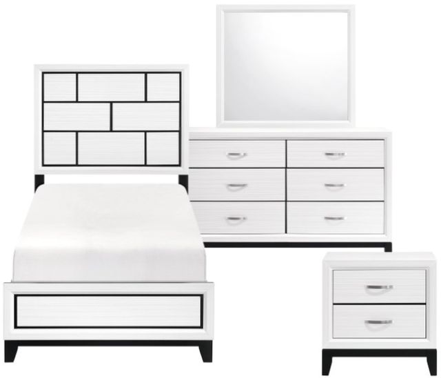 Homelegance® Davi 4-Piece White Twin Panel Bedroom Set -0
