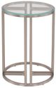 Michael Amini® Laguna Glass Top Chair Side Table with Ridge Silver Mist Base-3