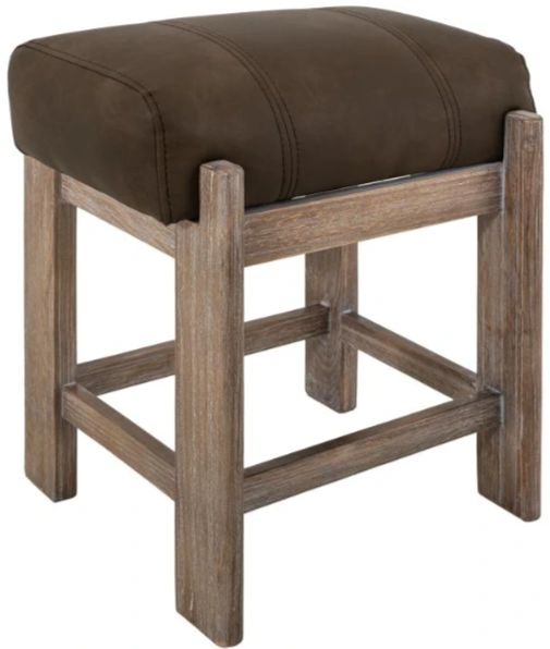 International Furniture Direct Balam Brown/Stained White Accent Stool-0
