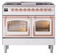 Ilve® Nostalgie II Noblesse 40'' White Pro Style Dual Fuel Range with Copper Trim-1