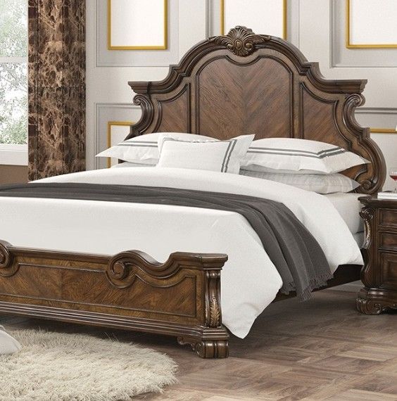 Furniture of America® Leovanni 4-Piece Dark Brown Traditional Queen Bedroom Set-1