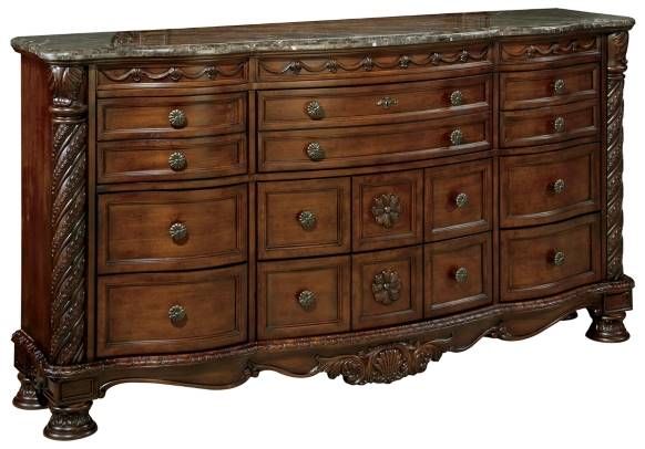 Millennium® by Ashley® North Shore 2-Piece Dark Brown California King Sleigh Bed Set-2