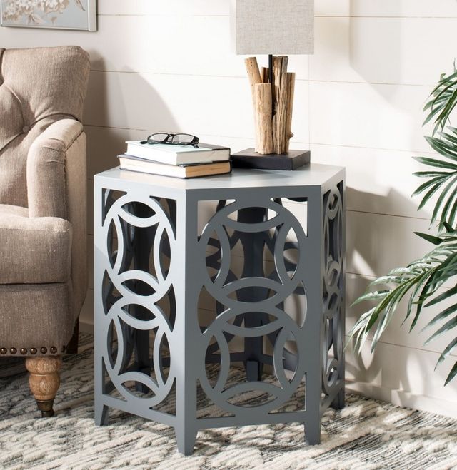 Safavieh Natanya Pearl Blue Gray Side Table-2