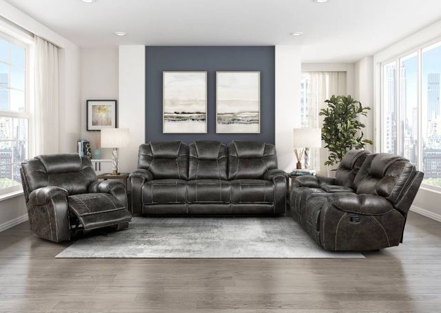 Homelegance® Gainesville Chocolate Manual Double Reclining Loveseat-1