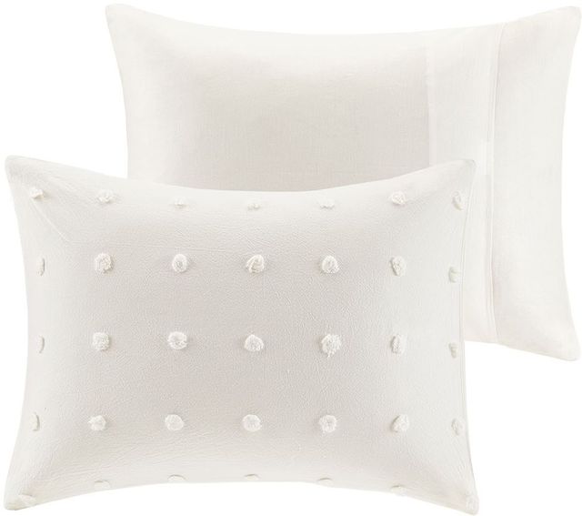 Olliix by Urban Habitat Ivory King/California King Brooklyn Cotton Jacquard Comforter Set-2