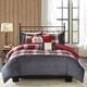 Olliix by Madison Park 6 Piece Red King/California King Ridge Herringbone Duvet Cover Set-1