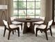 International Furniture Direct Zaphiro Lacquer Brown/White Upholstered Dining Side Chair-1
