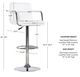 Powell® Boyd Chrome/White Adjustable Gas Lift Bar Stool-2