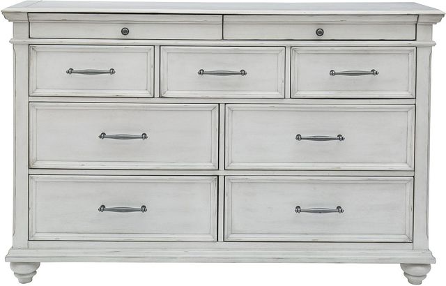 Benchcraft® Kanwyn Whitewash Dresser and Mirror-2