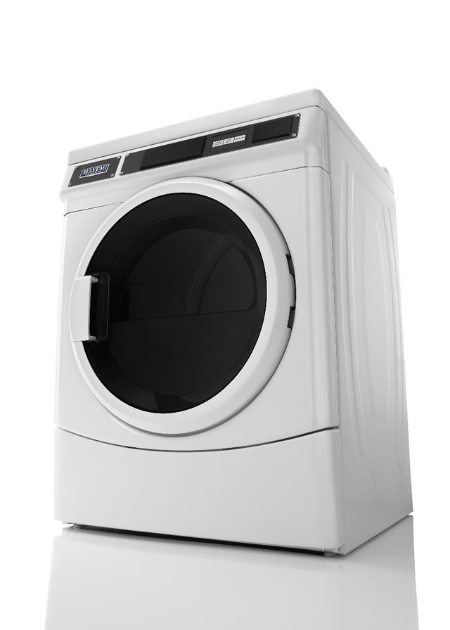 Maytag Commercial 6.7 Cu. Ft. Card-Reader-Ready Electric Front-Load Dryer - White-0