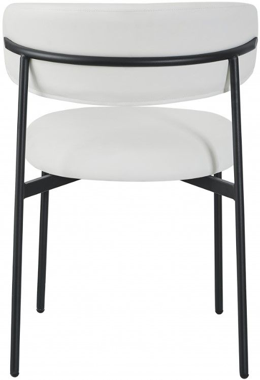 Meridian Furniture Lupita White/Matte Black Vegan Leather Dining Chair-2