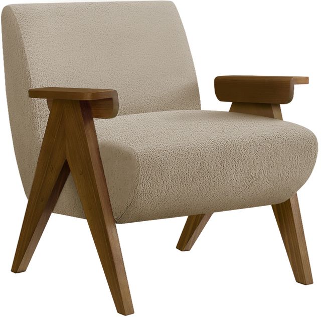 Monarch Specialties Inc. Beige/Walnut 31" Accent Chair-0