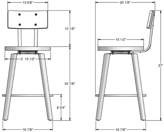 Amisco Customizable Esteban Swivel Counter Stool-1