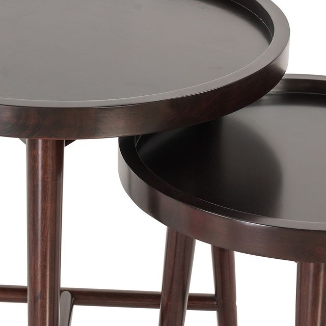 Olliix by Madison Park Ebony Set of 2 Intersect Nesting Tables-2