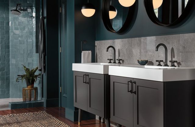 Brizo Jason Wu for Brizo™ Matte Black Widespread Lavatory Low Cross Handles-3