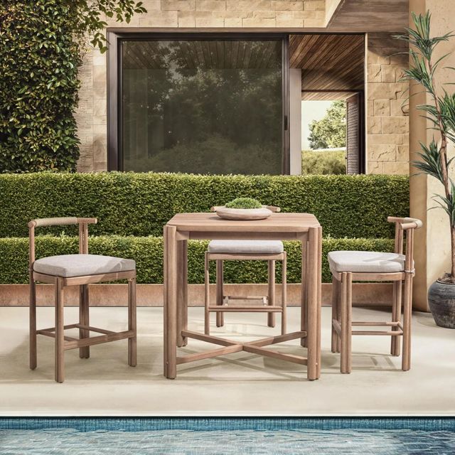 Classic Home Oliver Butterscotch Wooden Outdoor Gathering Table-1