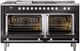 Ilve® Professional Plus II 60" Glossy Black Pro Style Dual Fuel Range-1