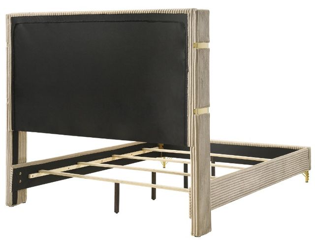 Coaster® Lucia Beige Queen Upholstered Wingback Panel Bed-2