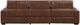 Homelegance® Sutton 3-Piece Brown Leather Power Reclining Sectional with Power Headrests and Charging Ports-3