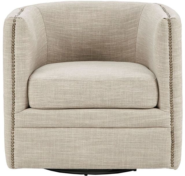 Olliix by Madison Park Cream Capstone Swivel Chair-3