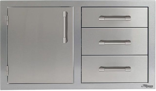 Alfresco™ 31.88" Stainless Steel Three Drawers with Door On Left-0
