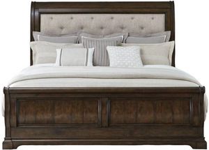 Liberty Furniture Arden Road Satin Cherry Queen Upholstered Sleigh Bed