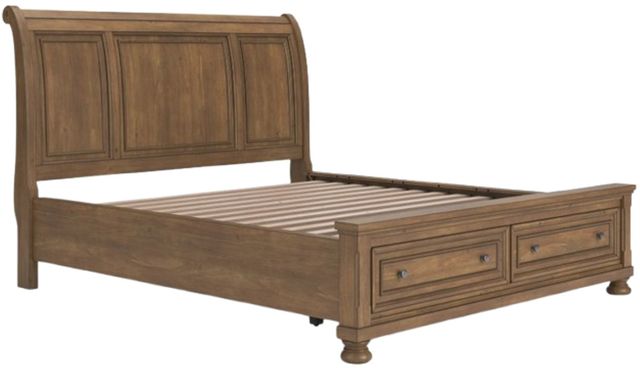 Signature Design by Ashley® Feddinger Medium Brown California King Storage Sleigh Bed-2