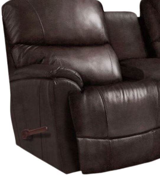 La-Z-Boy® Trouper Walnut Leather Manual Reclining Loveseat with Console-1
